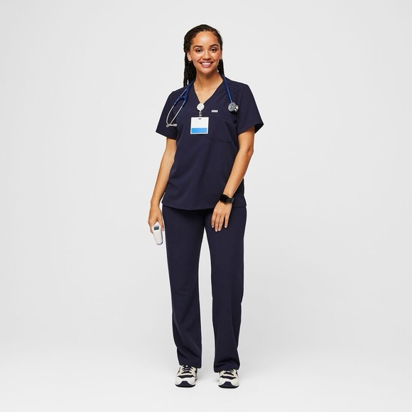Figs Tops - Figs Women's Navy Catarina One-Pocket Scrub Top